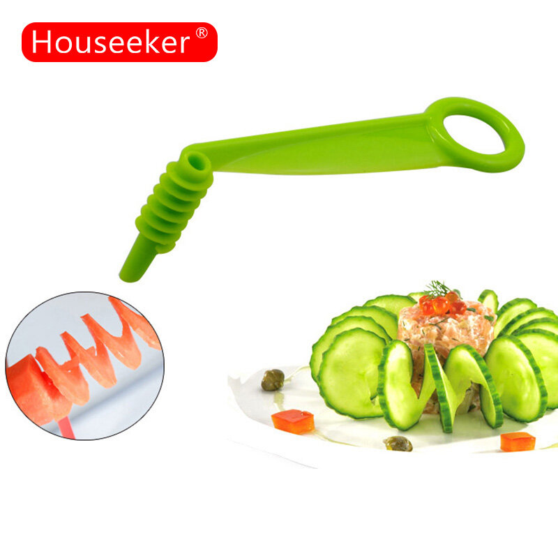 Dụng Cụ Gọt Vỏ Xoắn Ốc Houseeker, Dụng Cụ Làm Bếp Quay, Khoai Tây, Dưa Chuột Đa Chức Năng