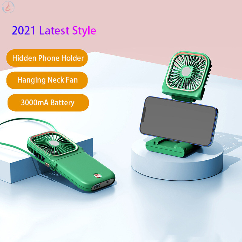 มือถือพัดลมขนาดเล็กพัดลม Usb แบบพกพาเงียบแบบชาร์จไฟได้โต๊ะพัดลมมือถือที่วางโทรศัพท์แขวนคอพัดลมพัดลมชาร์จ USB Mini พัดลมพับเก็บได้สำหรับโฮมออฟฟิศกลางแจ้ง