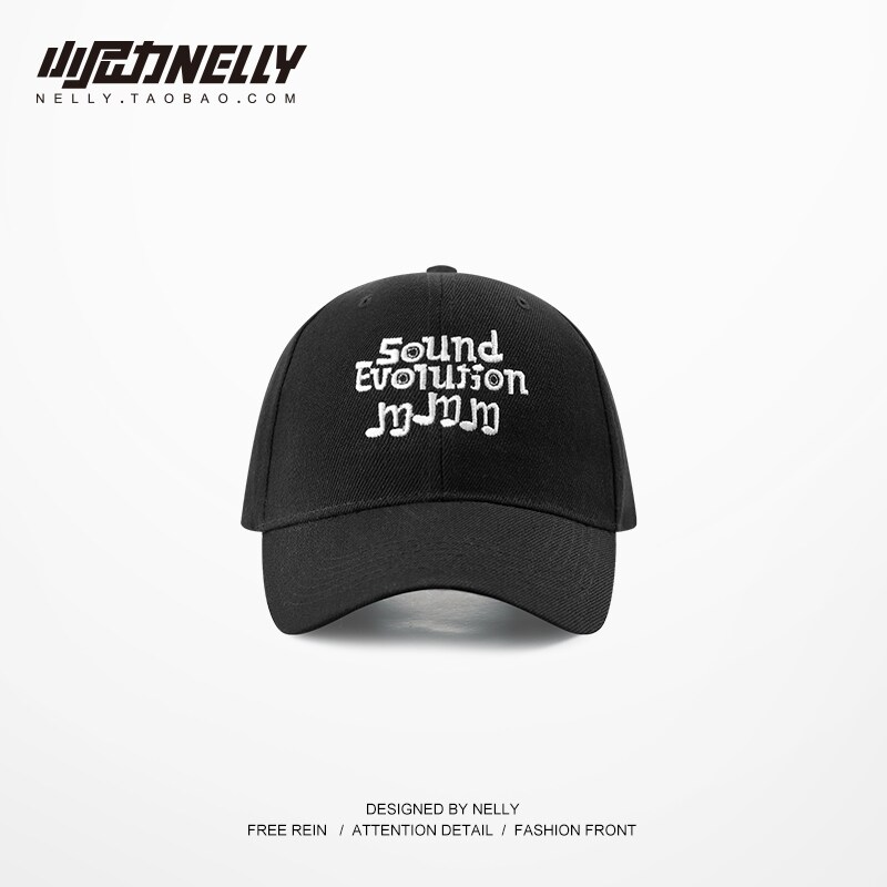 Hat men's spring and summer Korean style trendy black embroidery baseball cap net red ins hip-hop big head cap new high street trend imported new