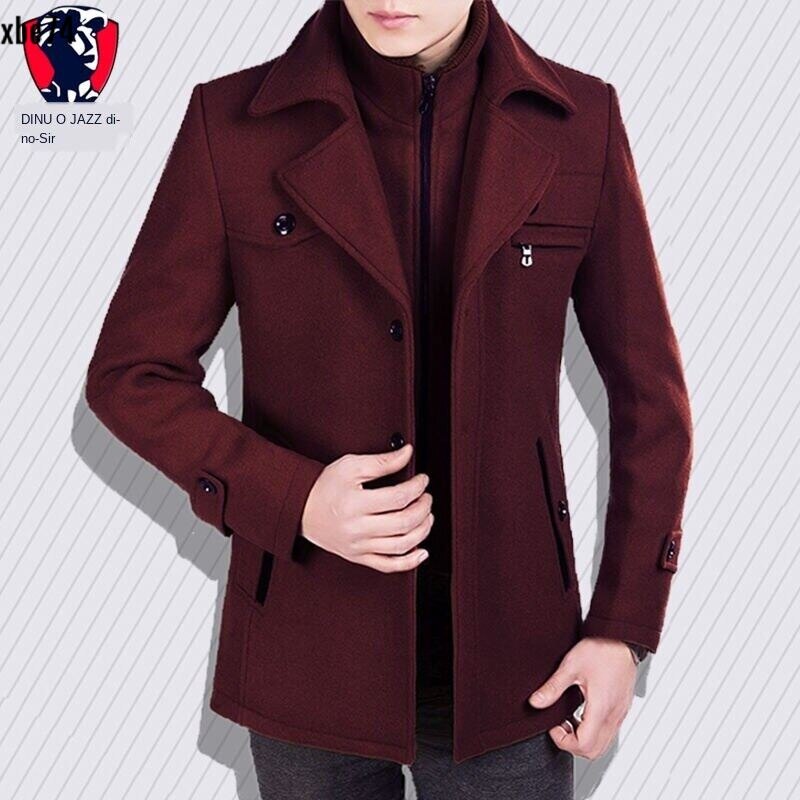 Áo Khoác Áo Khoác Jacket LEN MÙA ĐÔNG GSV775 Cho Nam Áo Khoác Cho Cỡ Lớn Cho Nam Trung Niên Dáng Ôm Có Cổ Mặc Hàng Ngày
