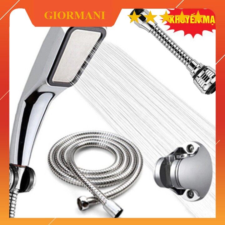 Sen tắm, Bộ vòi hoa sen tăng áp Giormani VHS 05 Tặng đầu vòi dài tăng áp