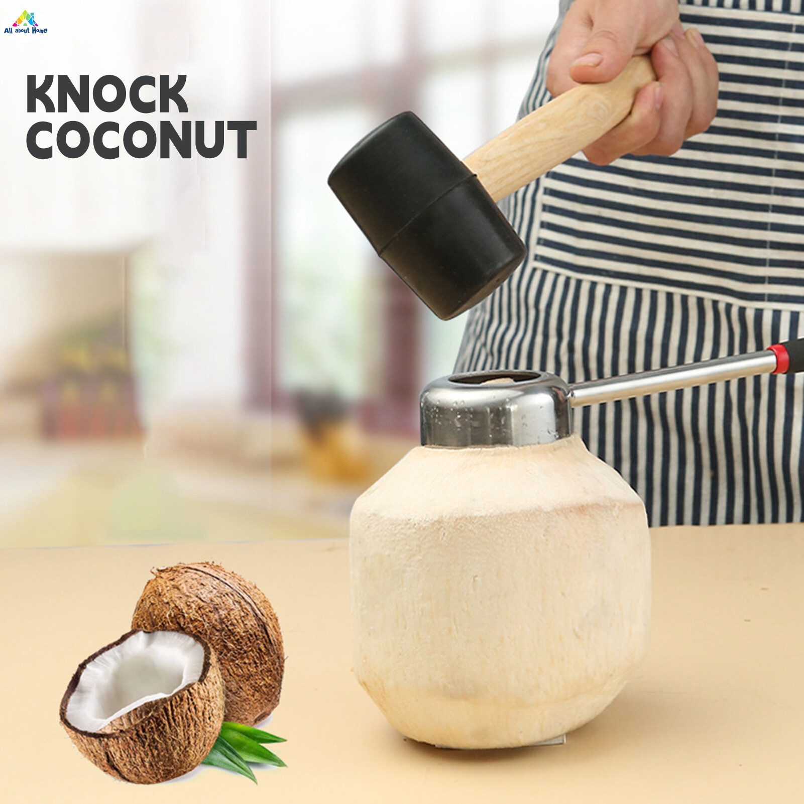 Abh búa dụng cụ chặt dừa dụng cụ mở gáo dừa bằng thép không gỉ cho nước dừa tươi