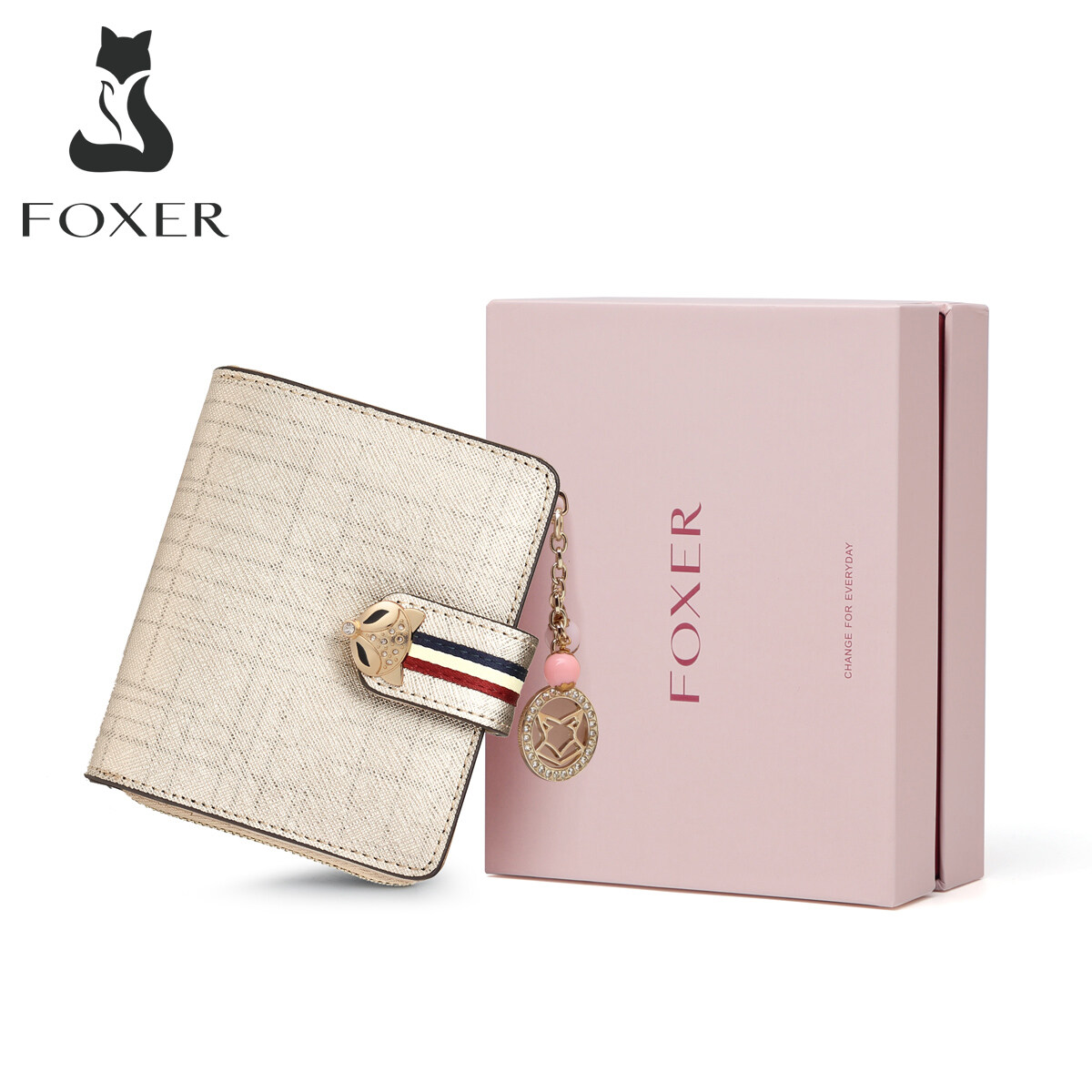 FOXER Women Leather Wallet Small Bifold Wallet Mini Wallet Card Holder