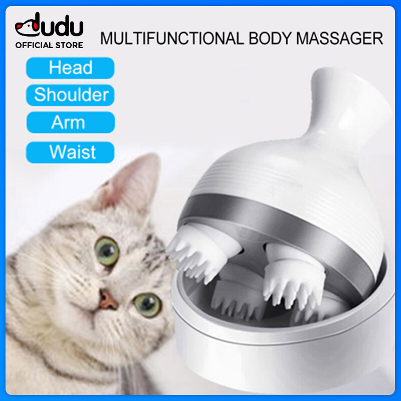 【DUDU Pet】Dog Massager, Máy Mát Xa Đầu 3D Sạc Thông Minh Cho Thú Cưng Máy Làm Sạch Bụi Điện Chống Nước Xoay Tự Động Cho Mèo