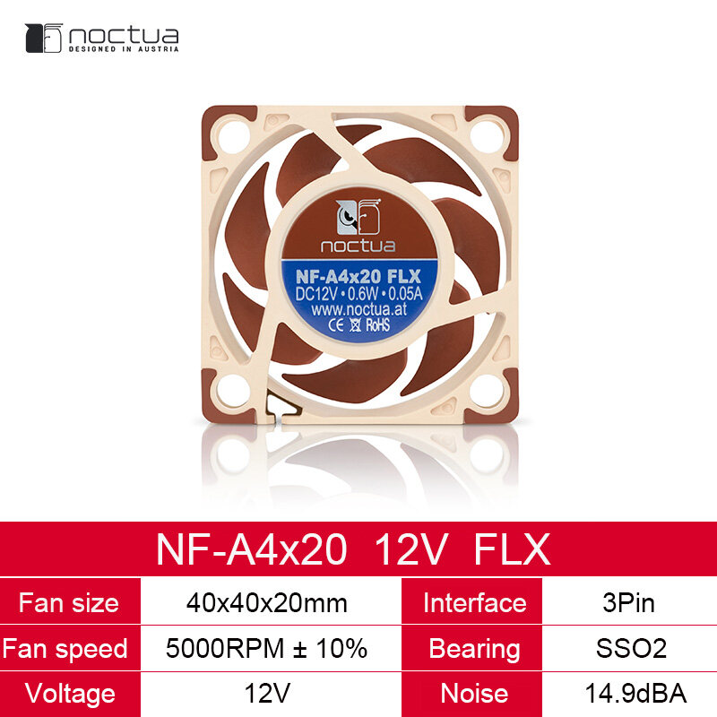 NF-A4x20 Noctua Quạt Làm Mát 40X40X20Mm PWM 5V/12V Và 3Pin/4Pin Yên Tĩnh Quạt Thay Thế Bộ Tản Nhiệt 