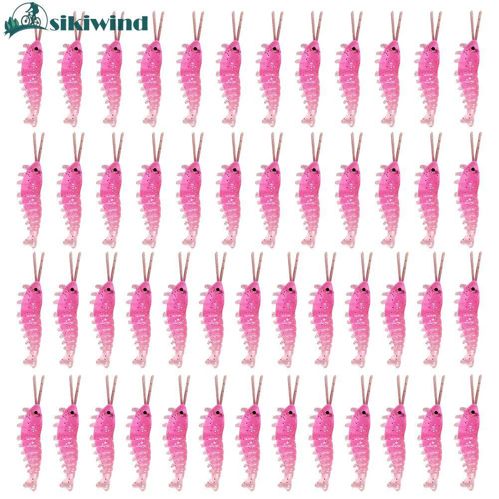 50Pcs Artificial Bait Tackle Bite Resistant Luminous Lingcod Rockfish Jigs Shrimps Salt Water Fishing Lure Gifts for Men