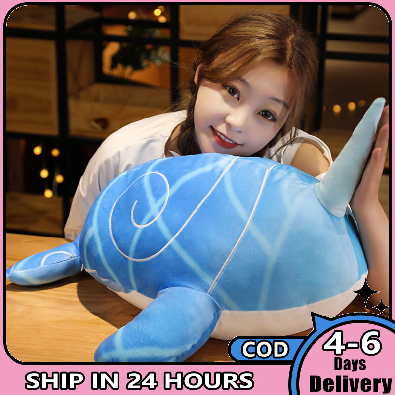 Đồ Chơi Nhồi Bông Genshin Impact 40Cm Búp Bê Nhồi Bông Hình Cá Voi Xanh Nuốt Chửng Bầu Trời Gối Ôm Đệm Sofa