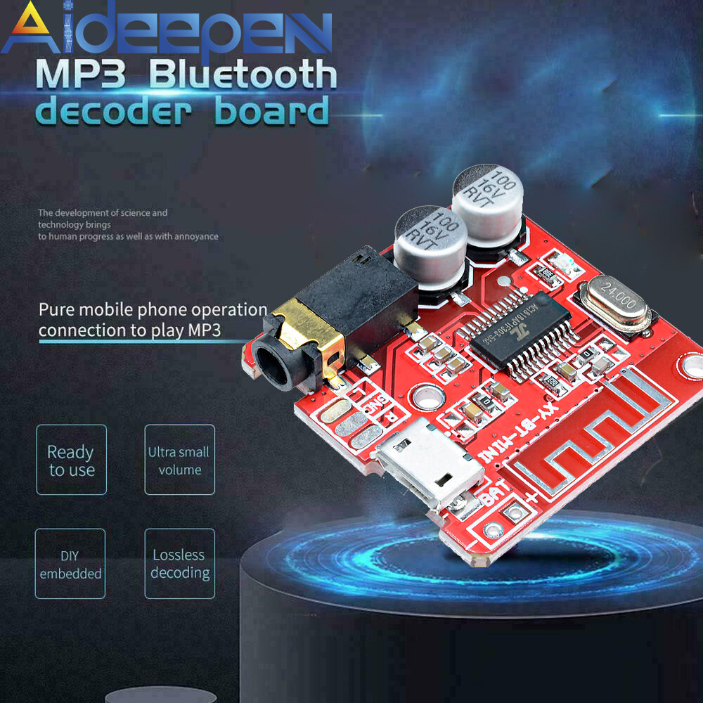 Aideepen Mini MP3 Bluetooth BLE 4.1 Bộ Giải Mã Lossless Bảng Đầu Ra Âm Thanh Nổi Loa Xe Hơi Mô-đun Mạch Mô-đun 3.7V 5V