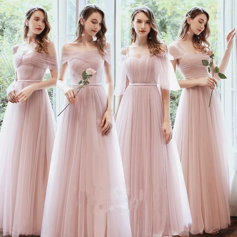 Jodie váy phù dâu thanh lịch màu hồng mới váy dạ hội dài màu xanh lá cây bụi không phù hợp cho tiệc cưới vestidos de fiesta de noche