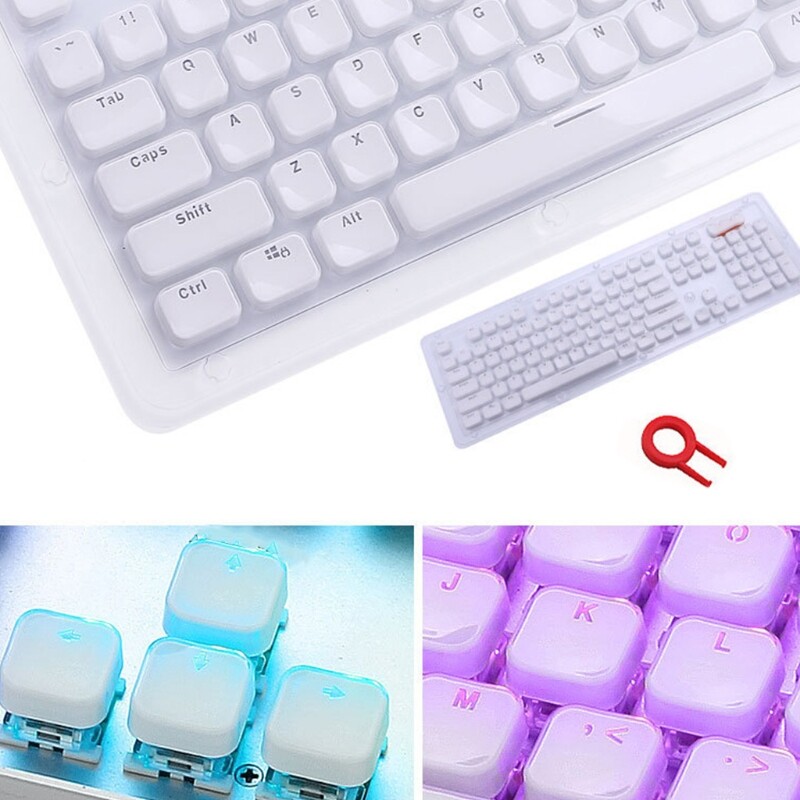 Bộ Keycap Cấu Hình Thấp Đối Cherry MX Bàn Phím Backlit Cơ Khí Pha Lê Cạnh Thiết Kế Với Dụng Cụ Tháo Chìa Khóa