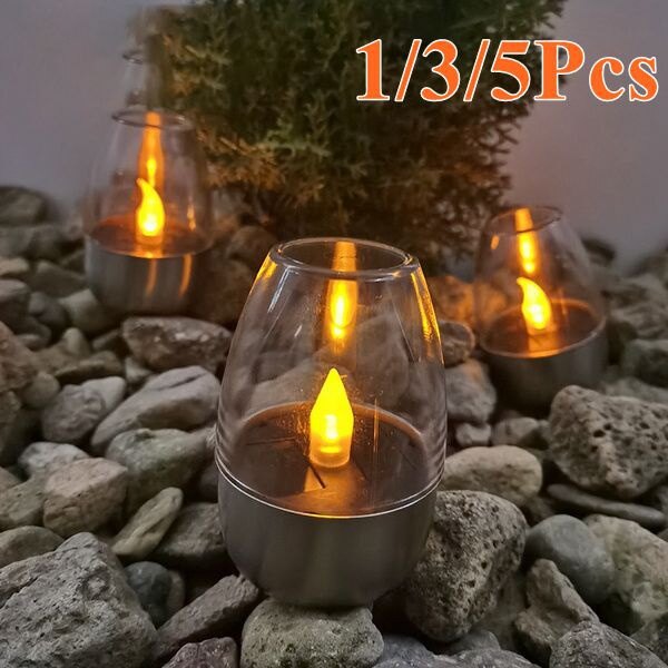 1/3/5 Cái Đèn Năng Lượng Mặt Trời Ngoài Trời Đèn Nến LED Sân Vườn Đèn Bãi Cỏ Đèn Ban Đêm Sàn Đèn Trà Nến Năng Lượng Mặt Trời Cho Sân Vườn Ban Công Lối Đi