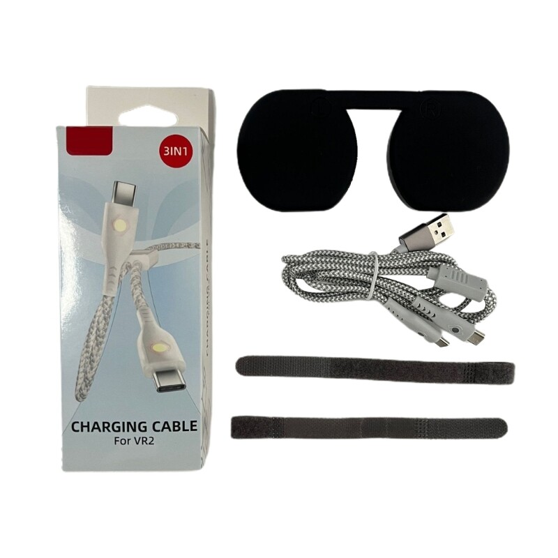 Nắp Ống Kính Chống Bụi Vỏ Bọc Bảo Vệ 2 Trong 1 Type-C Cáp Sạc Cho PS VR2 Tai Nghe Có Thể Giặt Nắp Ống Kính Dây Sạc
