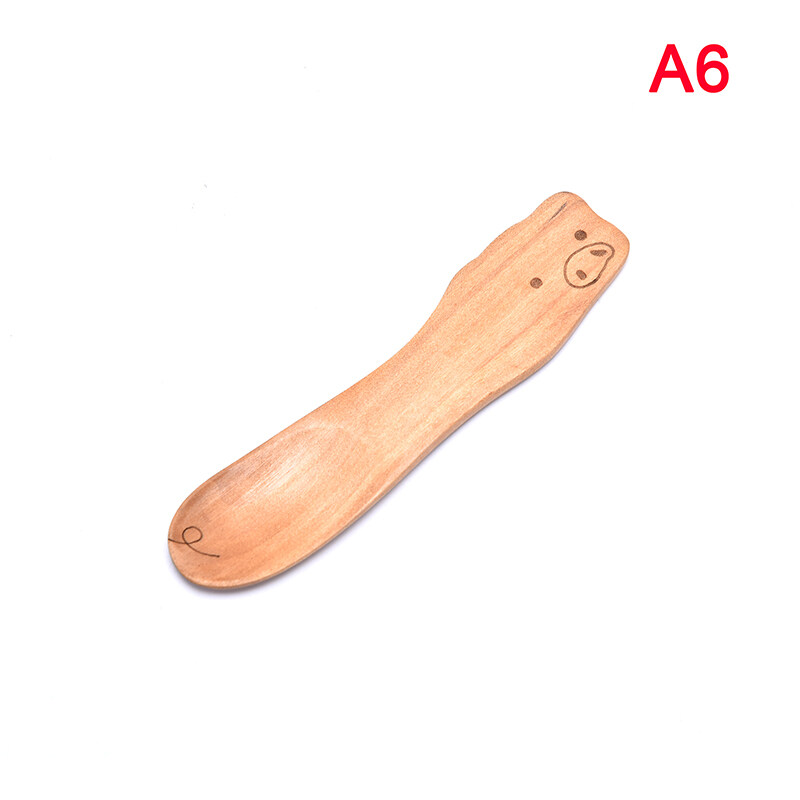 PINGZ Cute Animal Wooden Spoons for Children Kids Tableware Feeding Spoon Kitchen Tool