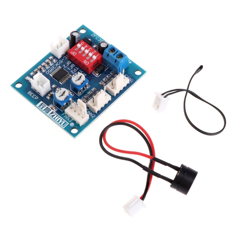 Hot Bán Quạt CPU 12V Mô Đun Điều Khiển Tốc Độ PWM Điều Khiển Nhiệt Độ Còi Báo Động Cảm Biến