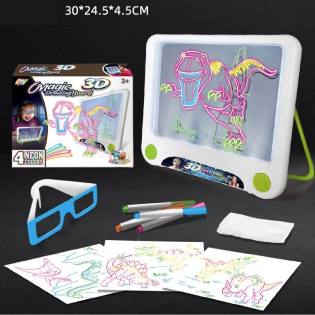 เด็กกระดานเขียนภาพวาด Erasable LED อัจฉริยะ3D กระดานวาดภาพ Boy และสาว Graffiti Creative กระดานวาดภาพ