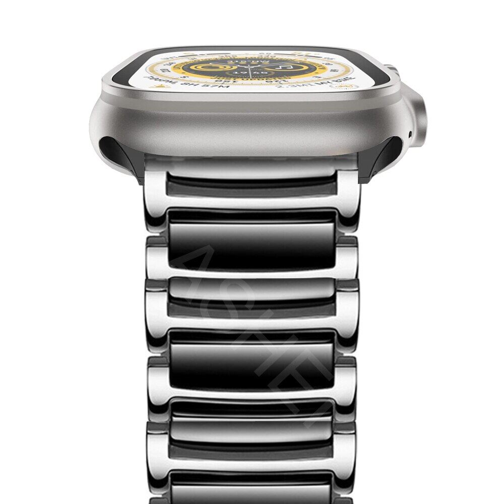 [For apple watch ultra band 49mm 45mm 44mm series 8 7 6 5 se 4 41mm 40mm ceramic Metal strap for watch 3 42mm 38mm ultra strap,For apple watch ultra2 band 49mm 45mm 44mm series9 8 7 6 5 se 4 41mm 40mm ceramic Metal strap for watch 3 42mm 38mm ultra strap, ราคา 486 บาท*ส่งฟรี