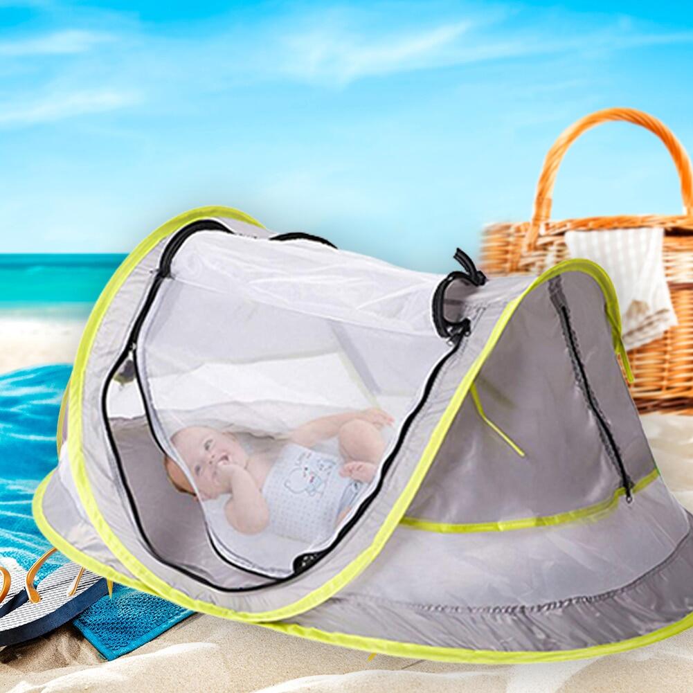 Gấp Lều bãi biển cho bé mini thoáng khí dây kéo màn chống muỗi Playhouse