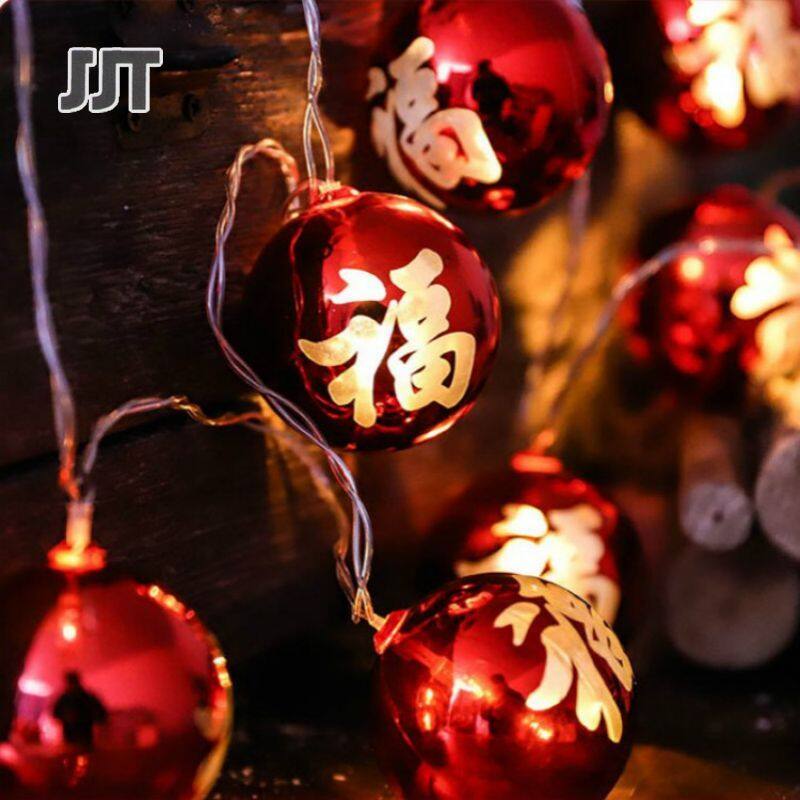 JJT Đèn LED trang trí Tết bóng đèn trang trí nhà cửa đèn lồng phước lành màu đỏ đèn led trang trí nhà cửa đèn lồng năm mới trang trí phòng