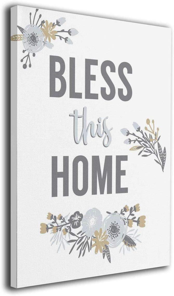 Bless This Home Wall Art Canvas Print Wooden Frame Abstract Paintings Stretched and Framed Ready To Hangx Inches 0728