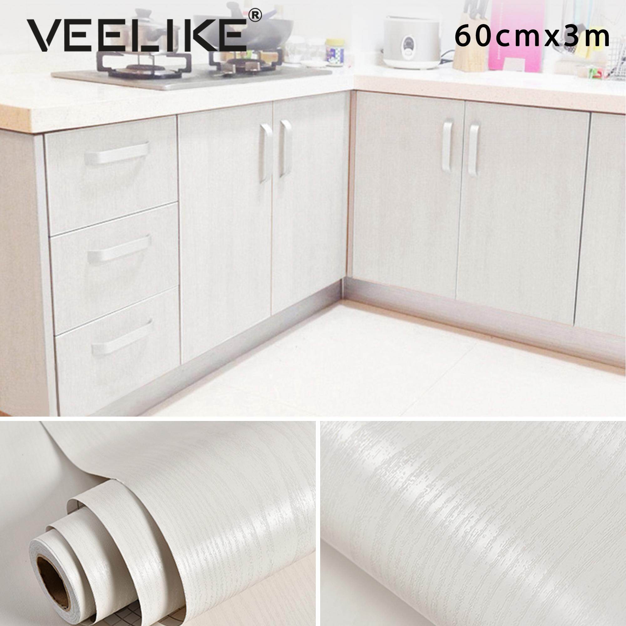 Veelike Vân Gỗ Tự Dính Giấy Dán Tường Không Thấm Nước Hình Dán Tường Đề Can Gia Dụng Trang Trí Phòng Hộ Gia Đình Hình Dán Cửa 60 Cm * 3M