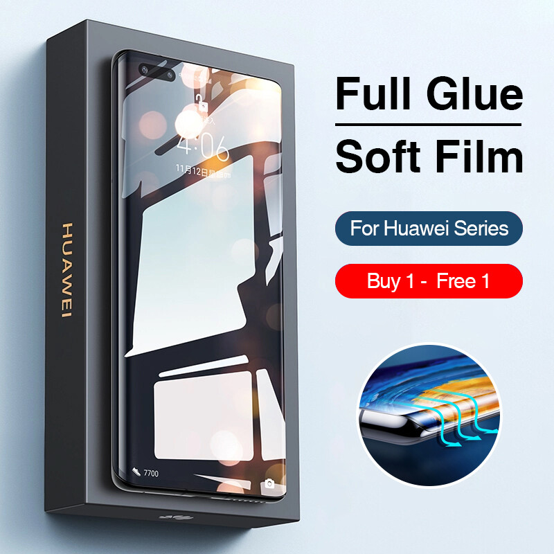 Sanptoch Miếng Bảo Vệ Màn Hình Cong Keo Toàn Bộ Cho Huawei Mate 40 Pro / Mate 30 Pro / P40 Pro / P30 Pro HD Miếng Dán Mềm Trong Suốt