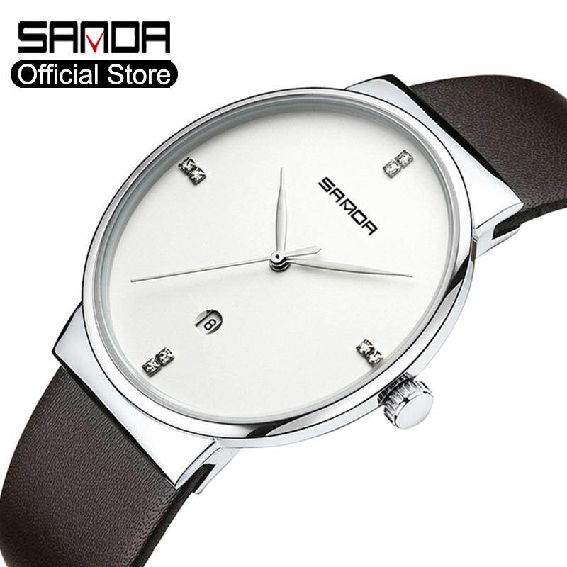 ผู้ชายที่ดีที่สุด Sanda นาฬิกายี่ห้อหรูหราควอตซ์แฟชั่นผู้ชายเข็มขัดบางเฉียบนาฬิกากันน้ำกีฬานาฬิกากล่องของขวัญ ราคา 294 บาท*ส่งฟรี