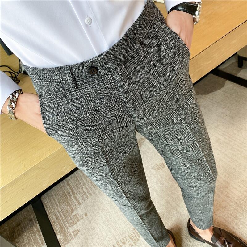 Mens blue plaid deals dress pants