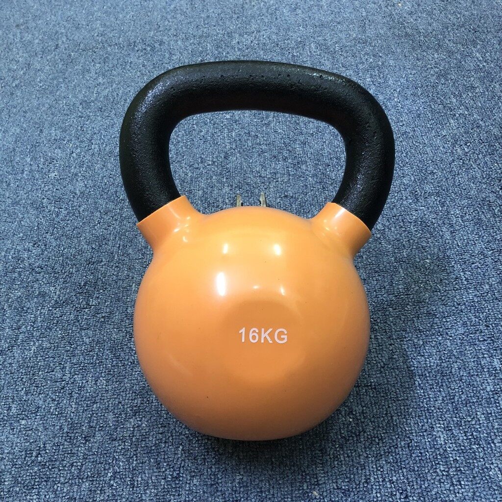 Tạ bình vôi,tạ ấm,tạ quai xách bọc cao su cao cấp tập gym 16 kg giao màu ngẫu nhiên