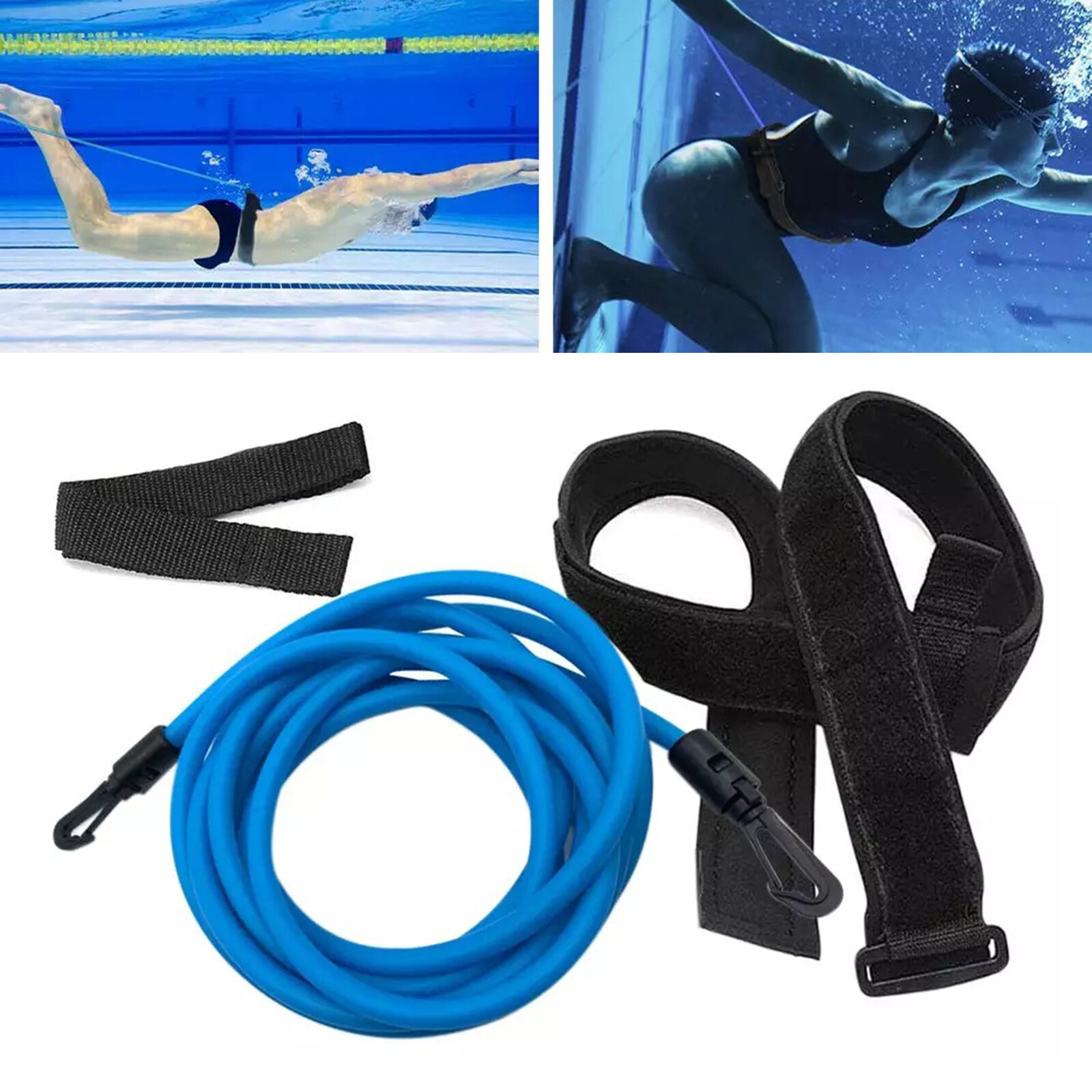 WBLight 4M ว่ายน้ำเข็มขัดแรงต้าน Swim Tether เทรนเนอร์สายรัดป้องกันสำหรับตีกอล์ฟ