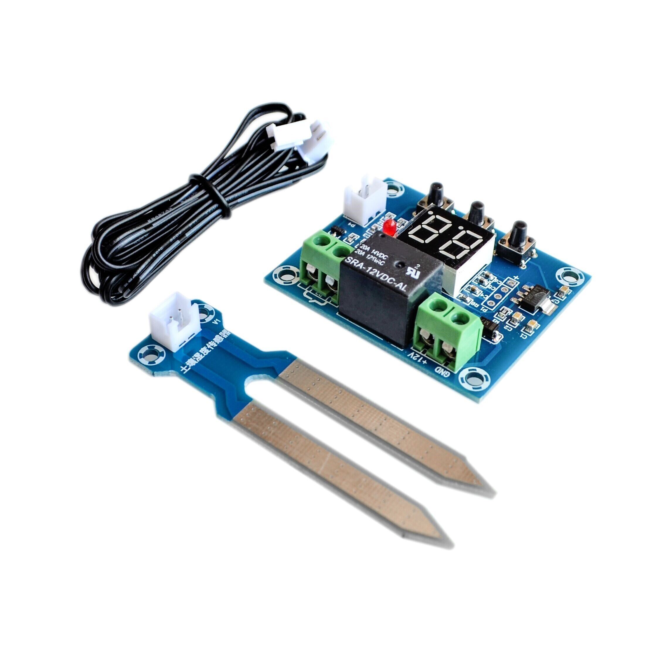 Bộ điều khiển cảm biến độ ẩm đất xh-m214 12v hệ thống tưới nước mô-đun tưới nước tự động bộ điều khiển độ ẩm màn hình kỹ thuật số màu đỏ
