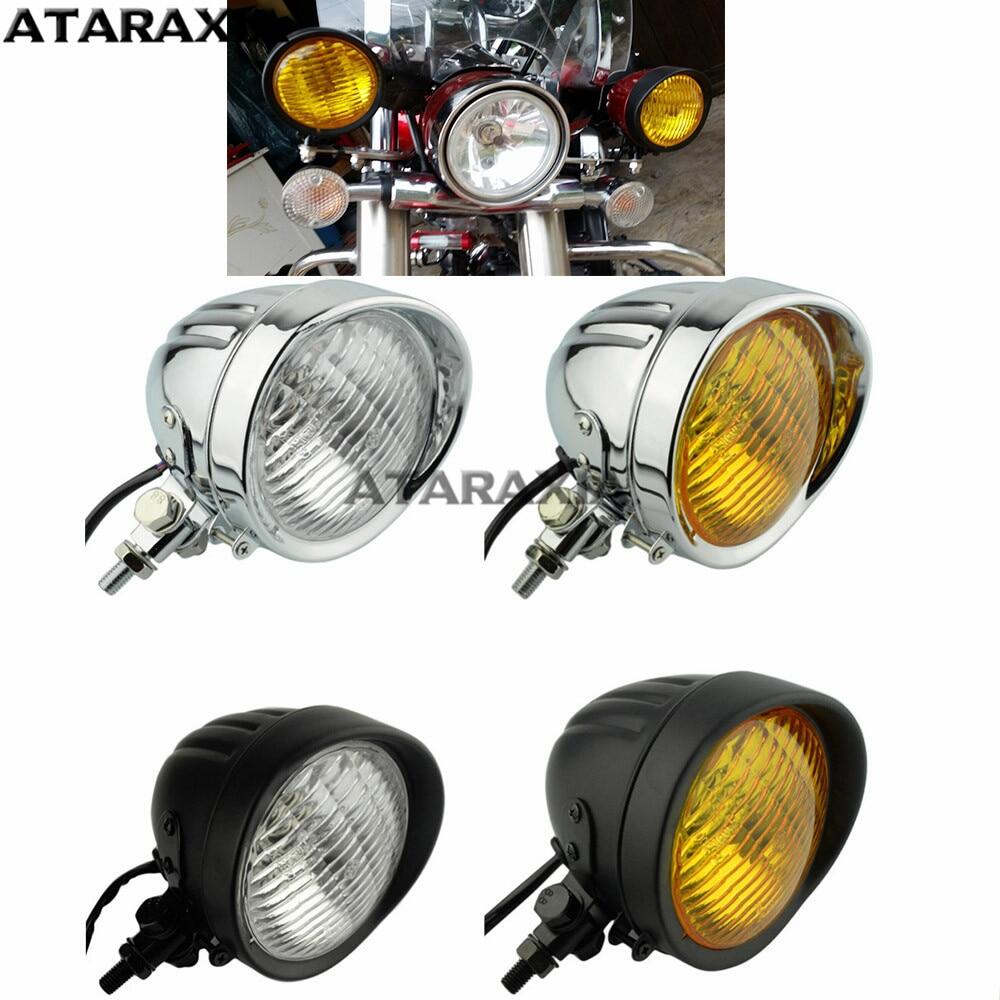 Đèn Pha Xe Máy Cổ Điển Retro Đèn Pha Chùm Cao/Thấp Cho Harley Custom Softail Dyna Cruiser Bobber Chopper Sportster