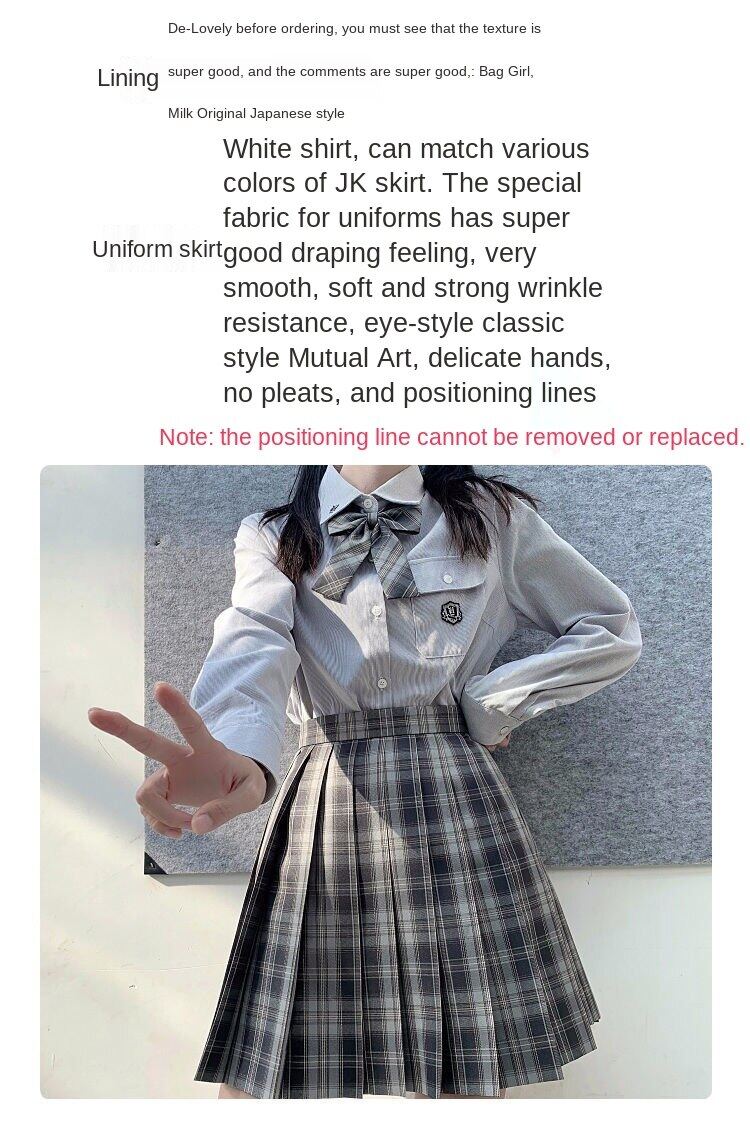 jk uniform plaid skirt pleated skirt women's Japanese preppy uniform skirt jk plaid skirt suit summer skirt