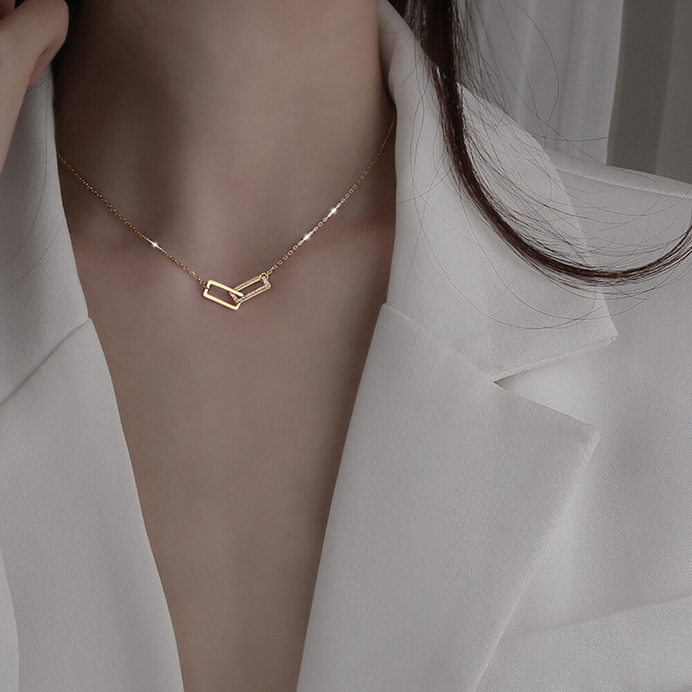 【 M-ZONE8 】Vòng Cổ Hai Mặt Ins Hàn Quốc, Đèn Cảm Giác Thiết Kế Thích Hợp Cho Nữ Vòng Cổ Cao Cấp Sang Trọng Dây Chuyền Xương Đòn Nữ Khí Chất Đơn Giản