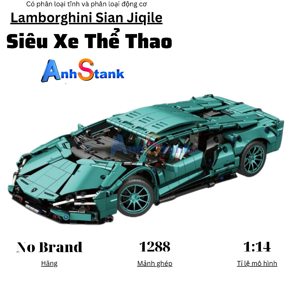 Đồ chơi lắp ráp xe otô technic điều khiển từ xa Lamborghini Sian Jiqile tỉ