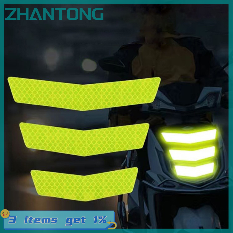 Zhantong 3 cái băng dính đề can cản xe đua hình mũi tên hình thang cảnh báo phản quang nhãn dán mô tô Để Xe Hơi Xe Tải xe đạp