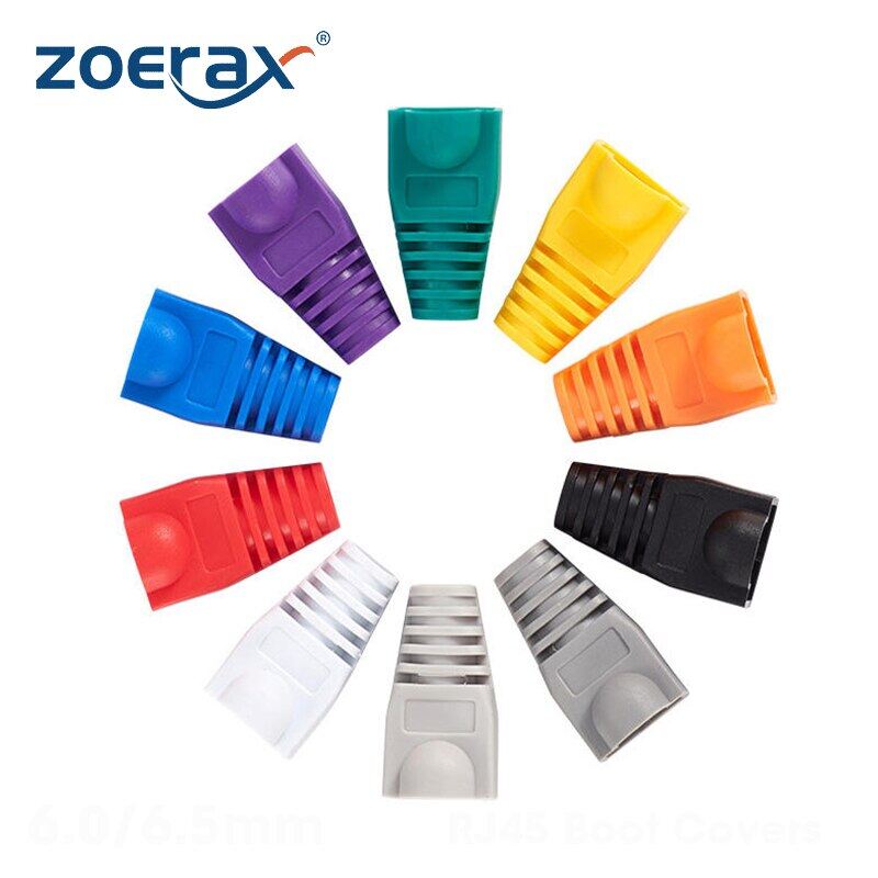 Zoerax 100pcs Cat5 CAT5e CAT6 căng thẳng Relief khởi động, RJ45 Giắc kết nối Bìa phích cắm mô-đun Giắc kết nối cap cáp kết nối khởi động