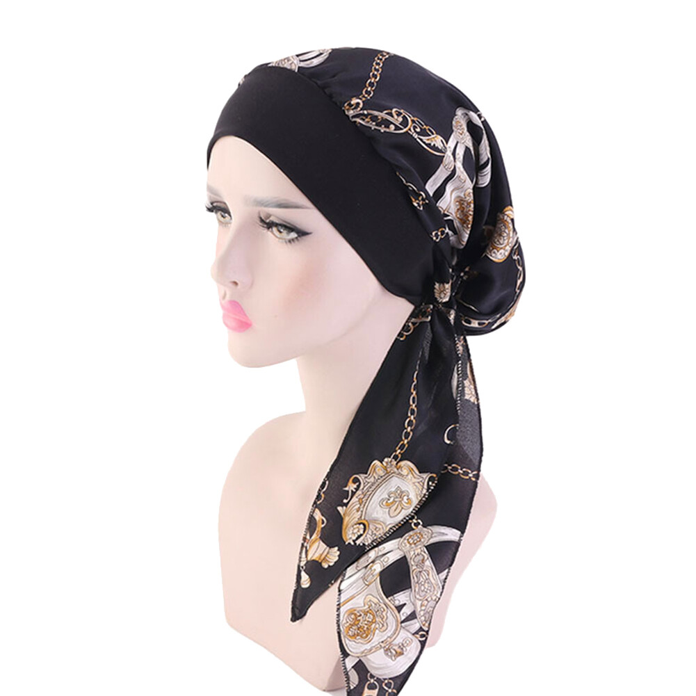 [Miss Lan] Hóa Trị Turban Mũ Trùm Đầu Thanh Lịch Mùa Hè Cho Nữ Mũ Bandana Màu Trơn Bằng Vải Voan, Thoải Mái Ung Thư Vải Ngu Ban Đêm Dành Cho Hóa Trị Rụng Tóc