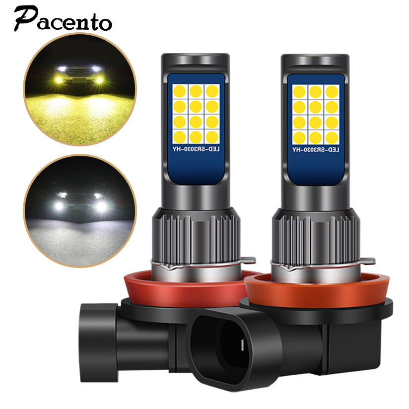 Pacento 2 chiếc đèn sương mù tự động led 9006 chất lượng cao h11 h8 881 hb4 3030 h27 h3 bóng đèn sương mù chống sương mù cho xe hơi đèn sương mù màu vàng trắng