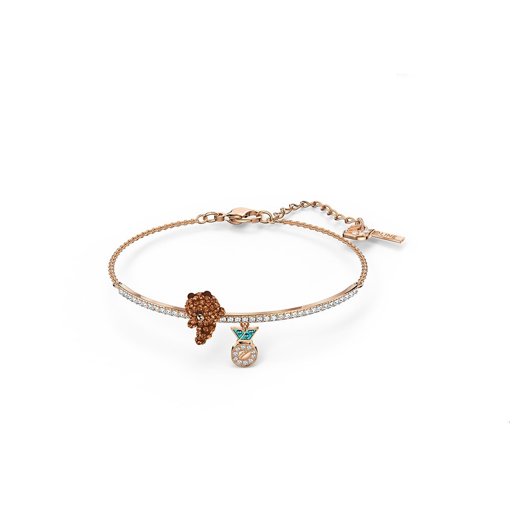 Vòng Tay Nữ Gấu Nâu Rực Rỡ Swarovski Line Friends Quà Tặng Bạn Gái