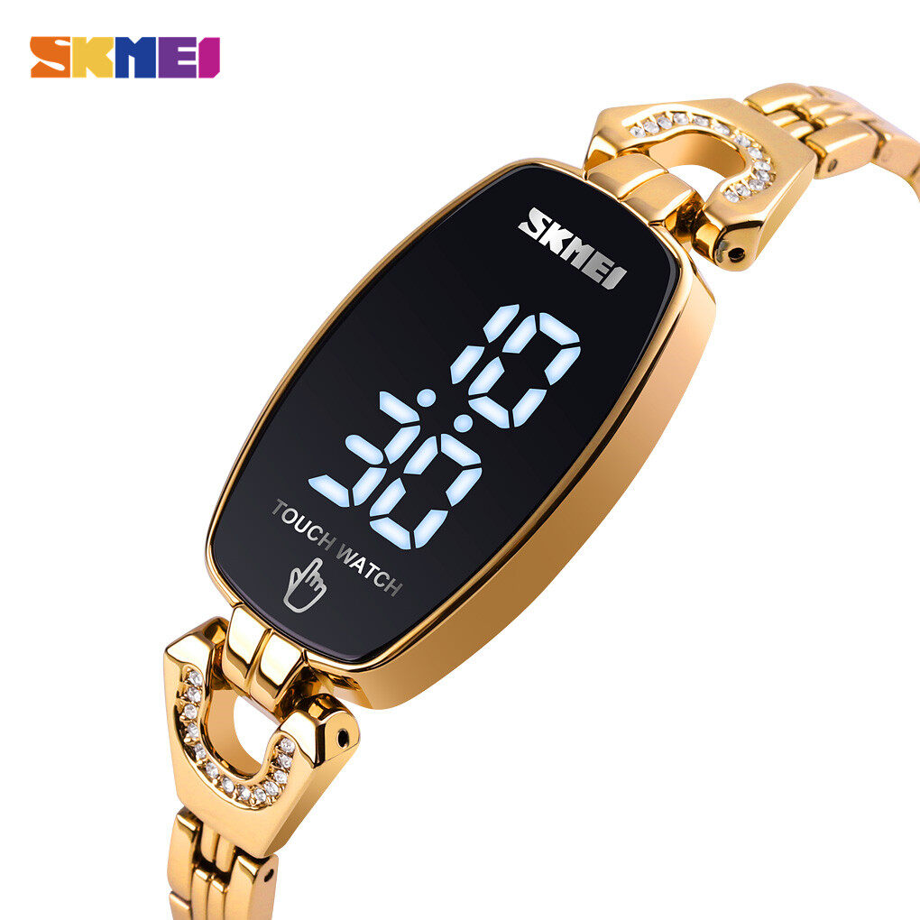 SKMEI Mới Thời Trang Nữ Đồng Hồ Đồng Hồ Màn Hình Cảm Ứng Thường Nhật Chống Thấm Nước Thép Không Gỉ Thanh Lịch Đồng Hồ Đeo Tay 1588