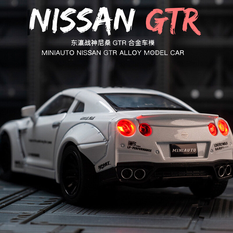 Lyzrc xe thể thao nissan gtr mô hình xe mô phỏng bằng hợp kim trang trí đồ chơi trẻ em bé trai xe hơi xe hơi xe hơi quà tặng trang trí