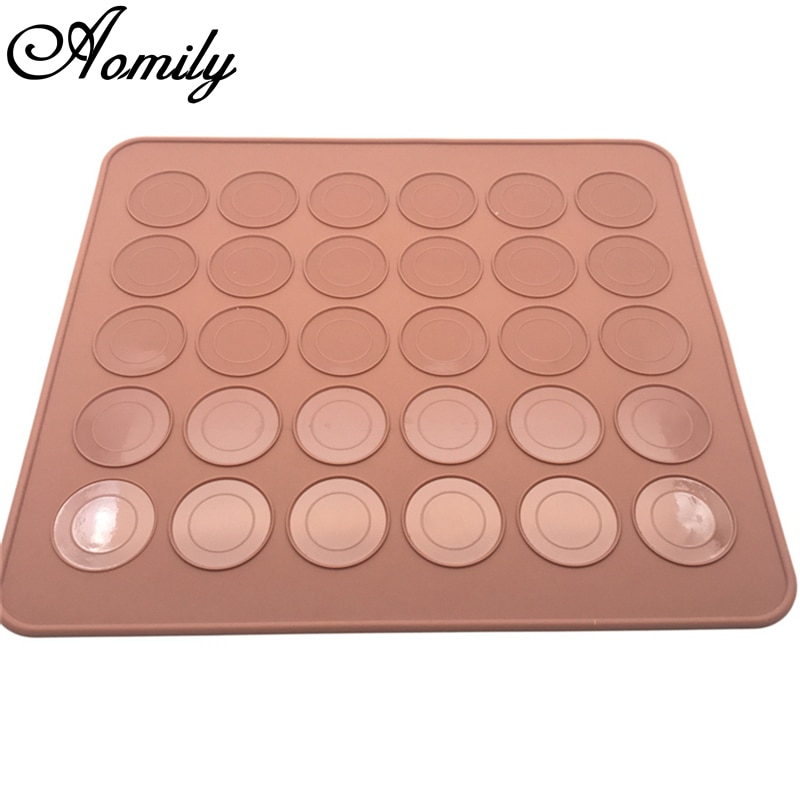 Aomily 29*26cm Macaron 30 Circles Silicone Mat Bakeware Pastry Oven Pasta Tool Baking Sheet Tray Liner Mat Cake Pad