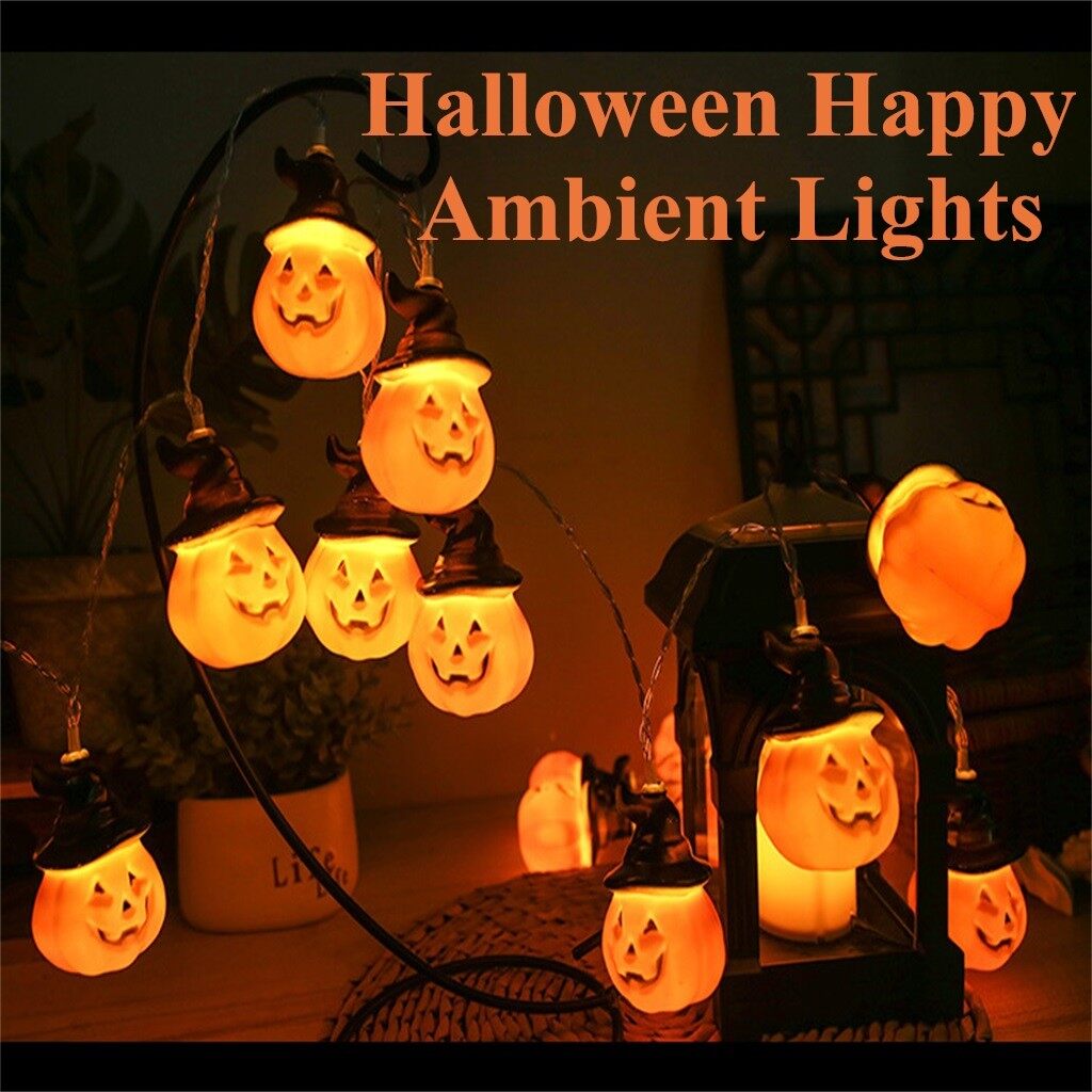 Frsdg Halloween LED Halloween đèn Đèn hình trang trí bí ngô chuỗi mới lạ