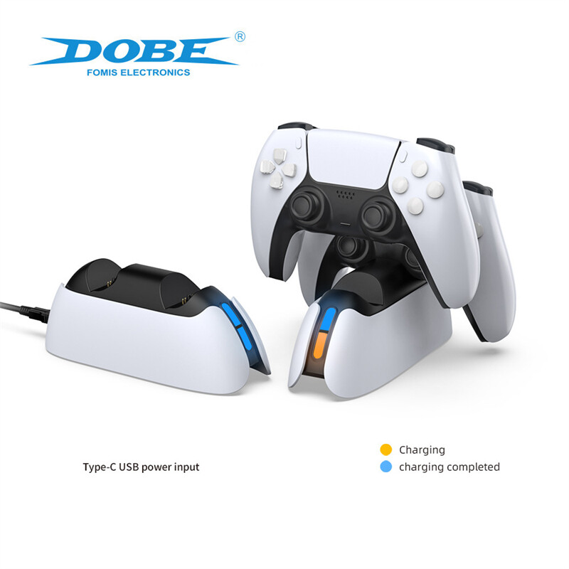 Dobe đế sạc bộ điều khiển kép cho trạm điều khiển không dây ps5 đế sạc nhanh có đèn báo cho tay cầm chơi game ps5 tp5-05103