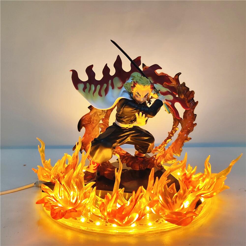 Diệt quỷ cứu nhân rengoku kyoujurou nhân vật hoạt hình lửa dẫn cảnh PVC tự làm đồ chơi mô hình động kimetsu no Yaiba bức tượng búp bê trẻ em 14cm