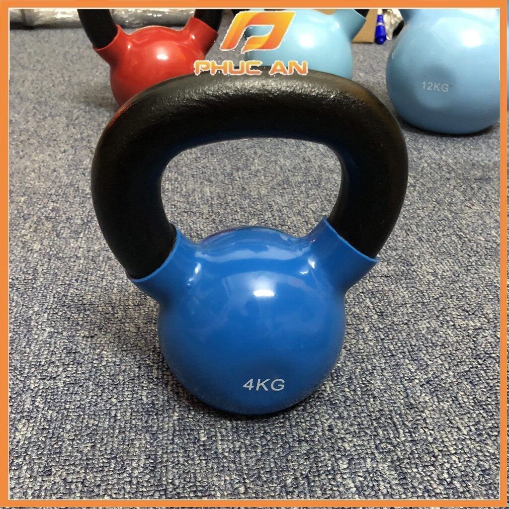 Tạ bình vôi,tạ ấm,tạ quai xách bọc cao su cao cấp tập gym 4kg giao màu ngẫu nhiên