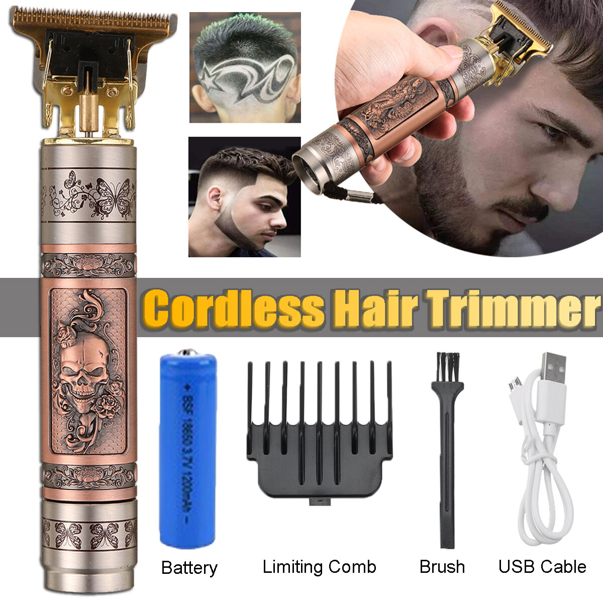 Generic Men Pro T Outliner Skeleton Cordless Trimmer Hair Clipper For