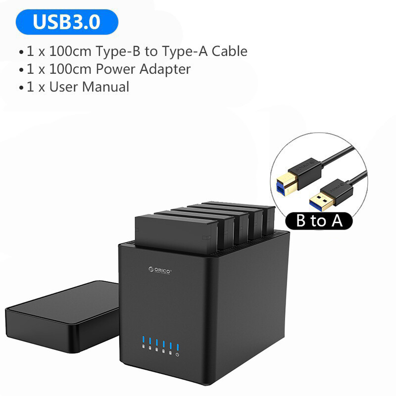 ORICO DS Series 5 Bay ổ cứng bên ngoài 35 inch USB ổ cứng vỏ SATA đến USB3.0 / Type-C HDD trường hợp