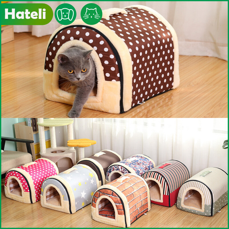 HATELI Foldable Dog Nest Bed Cat Litter Cage Portable Mat Autumn and Winter Warm Removable and Washable Mat Pet Supplies ราคา 356 บาท*ส่งฟรี