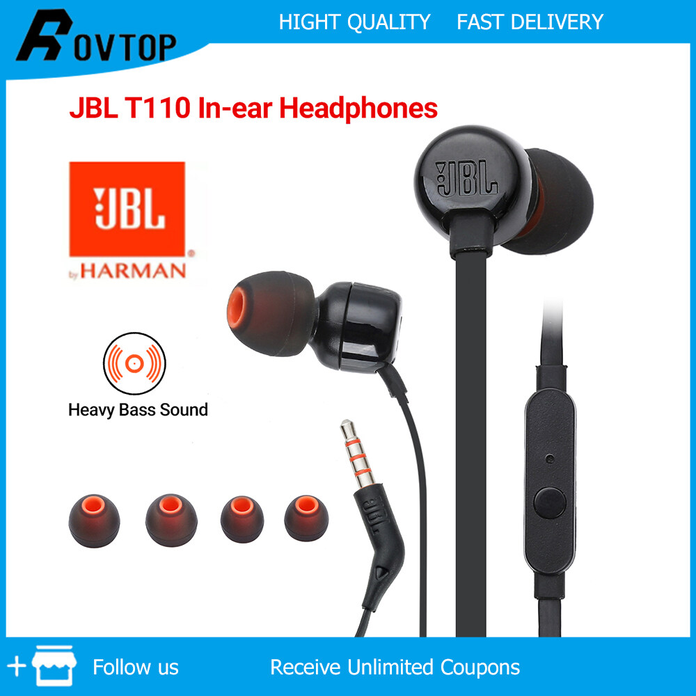 Tai nghe nhét tai có dây Rovtop JBL T110 Micrô tích hợp chất lượng cao giắc cắm tai nghe 3,5 mm cho điện thoại di động Huawei Xiaomi Samsung Máy tính bảng